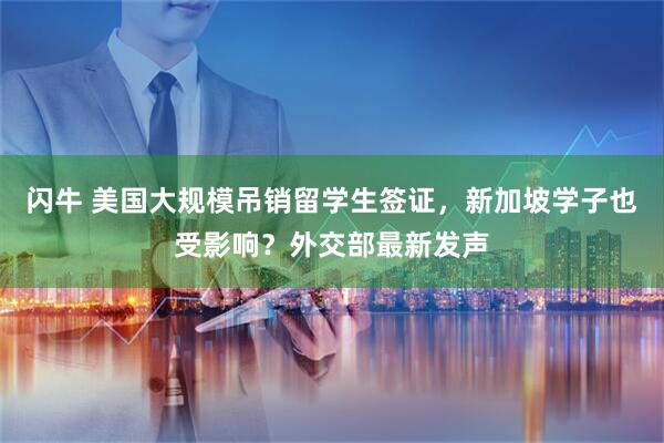 闪牛 美国大规模吊销留学生签证，新加坡学子也受影响？外交部最新发声