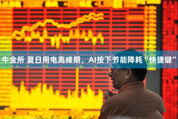 牛金所 夏日用电高峰期，AI按下节能降耗“快捷键”