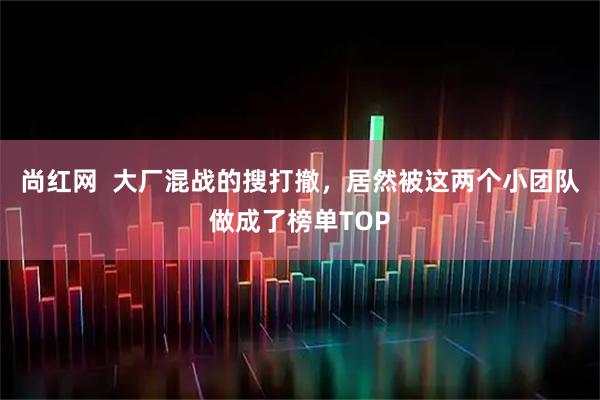 尚红网 大厂混战的搜打撤,居然被这两个小团队做成了榜单TOP