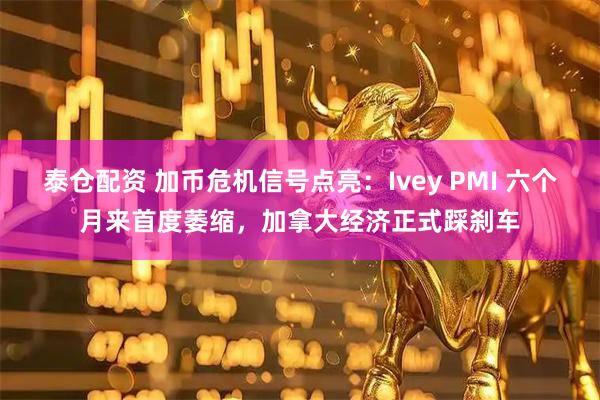 泰仓配资 加币危机信号点亮：Ivey PMI 六个月来首度萎缩，加拿大经济正式踩刹车