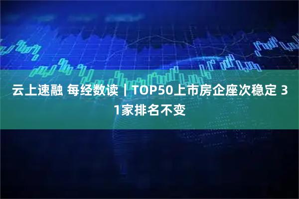 云上速融 每经数读|TOP50上市房企座次稳定 31家排名不变