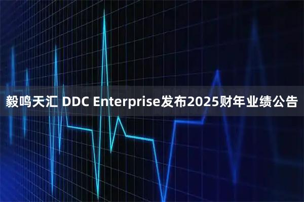 毅鸣天汇 DDC Enterprise发布2025财年业绩公告